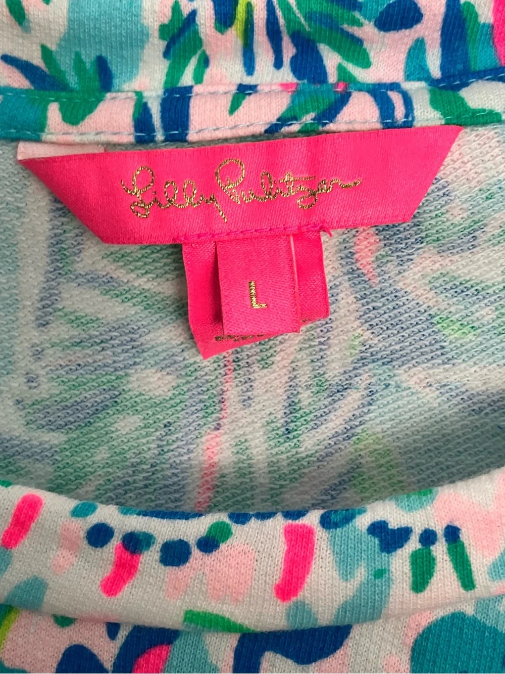 NWOT Lilly Pulitzer Jansen Sweatshirt Ibiza Cabana Cocktail Floral Puff Sleeve